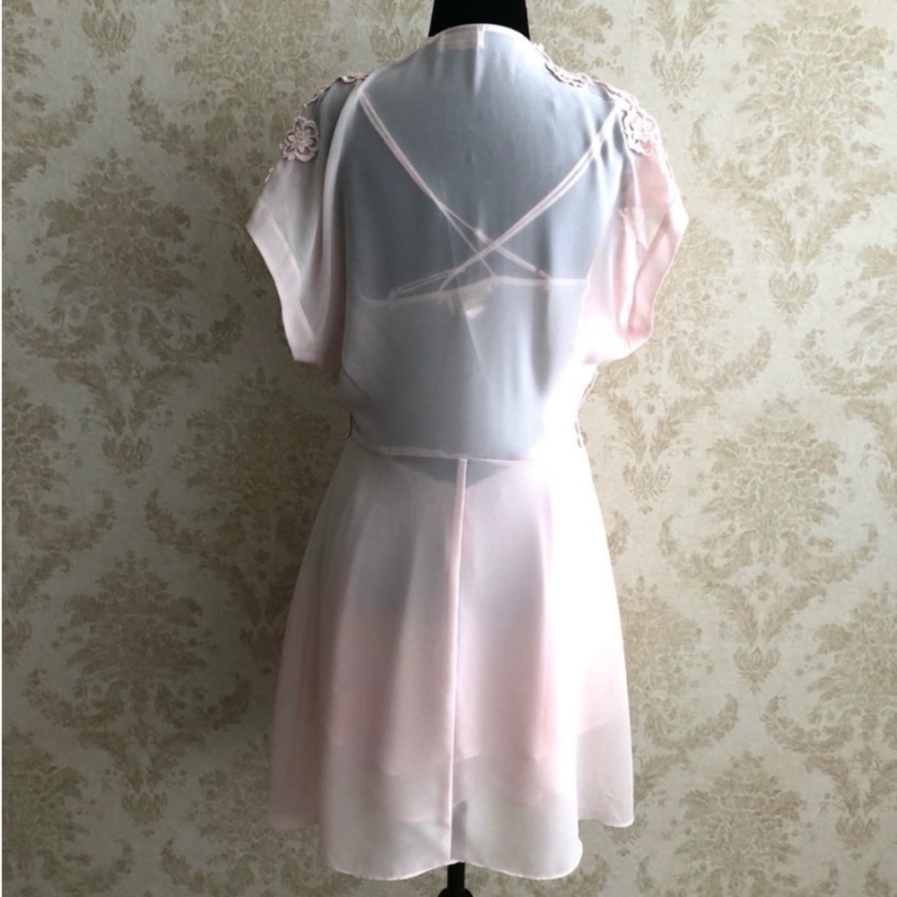 La SENZA Light Pink Lace 2 Pieces Chemise Set - Picture 4 of 15